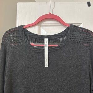 Lululemon Athletica Black Knit Top with Mesh Detail